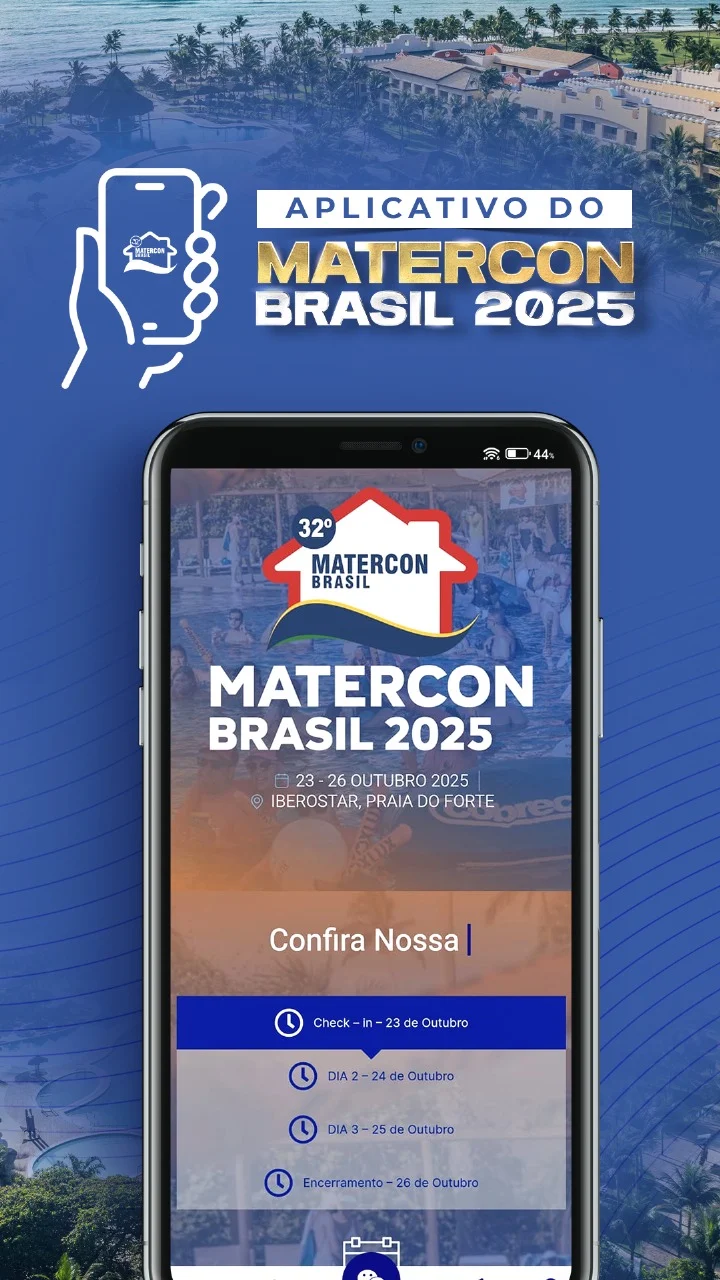 Tela do aplicativo Matercon Brasil