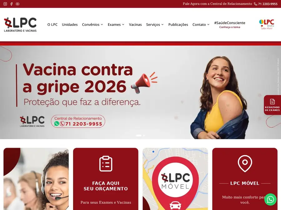 Preview do site laboratoriolpc.com.br